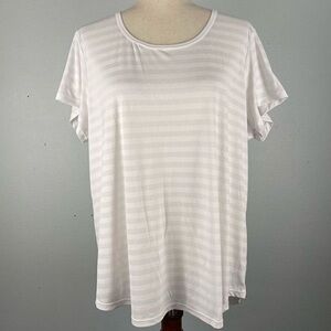 Classic White Stripe Short-Sleeve Women's Top